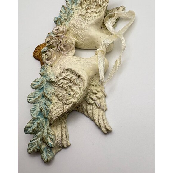 Vintage Kissing Doves Christmas Tree Ornament Roses & Ribbon Love Romance - Picture 5 of 6